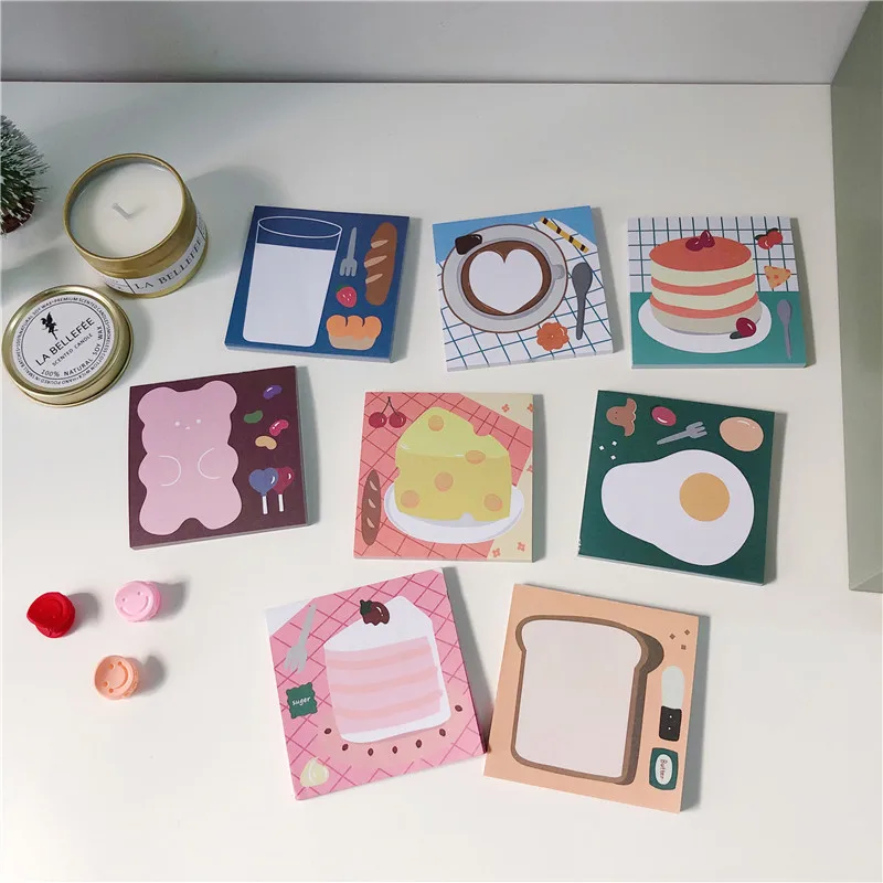 

50 Sheets Kawaii Dessert Cake Fudge Bear Note Paper Memo Pad Korea Girl Cute Creative Diary Portable Note book School Stationery