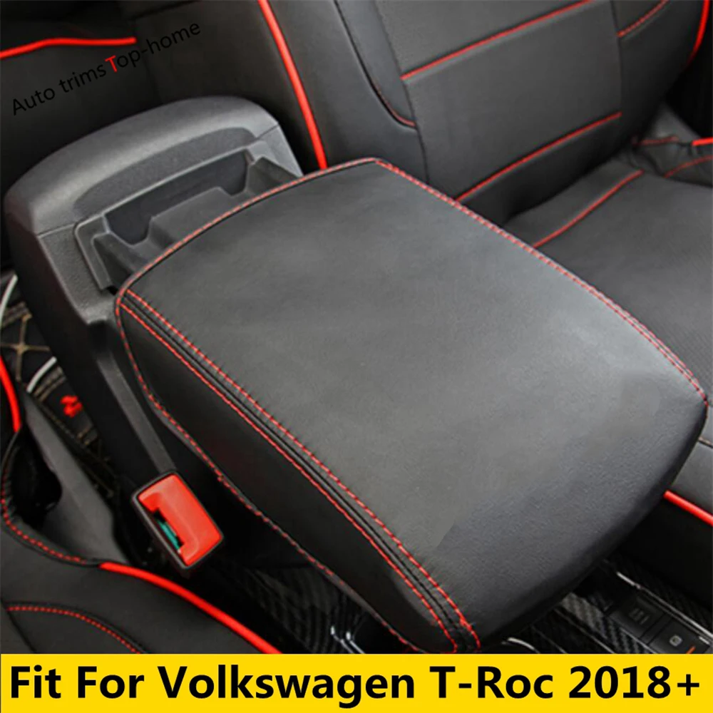 

Armrest Box Pad Cover Holster Protective PU Leather Fit For VW Volkswagen T-Roc T Roc 2018 - 2022 Interior Accessories