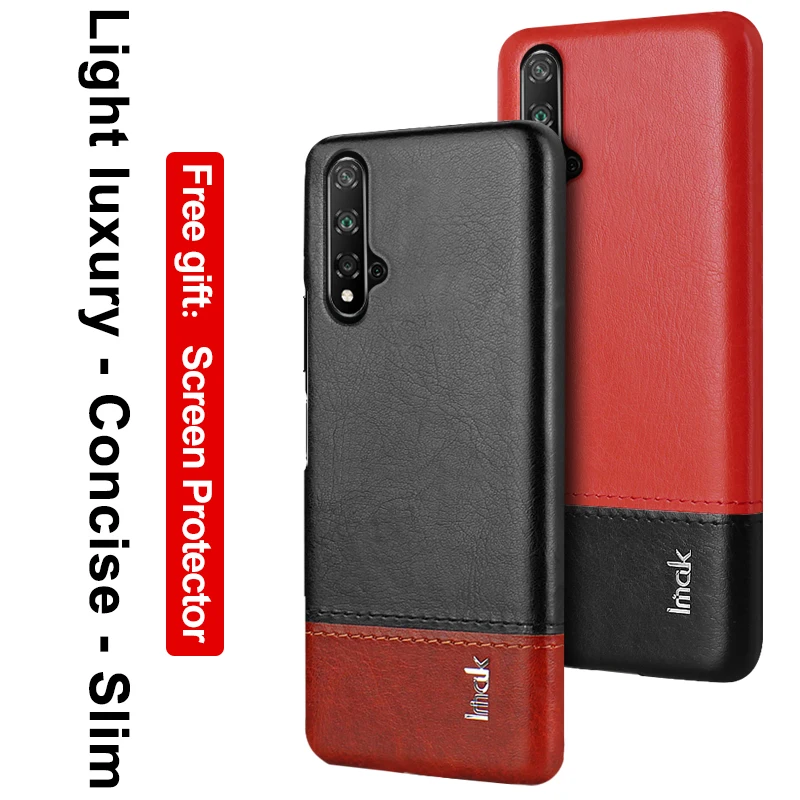 IMAK легкий роскошный кожаный лаконичный чехол для huawei Nova 5 T, Лоскутная задняя крышка для Funda huawei Nova 5 T, чехол Nova T5 Nova5T