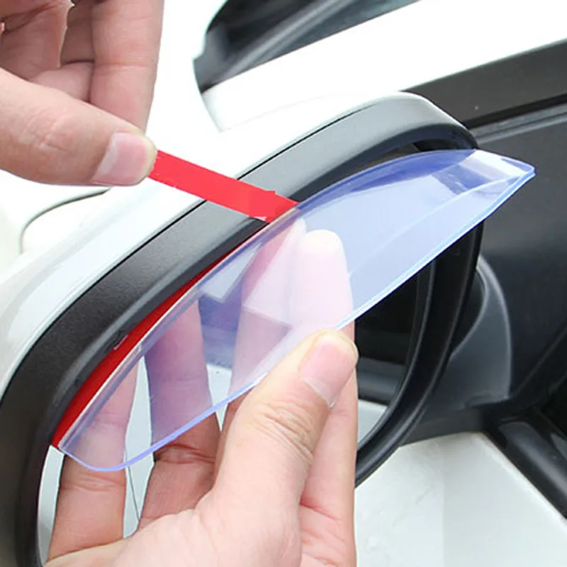 2Pcs Pvc Macchina Indietro Specchio Sopracciglio Copertura Della Pioggia Sticker Per Fiat Punto 500 Palio Argo Grande Panda Lifan X60 Cebrium Solano N