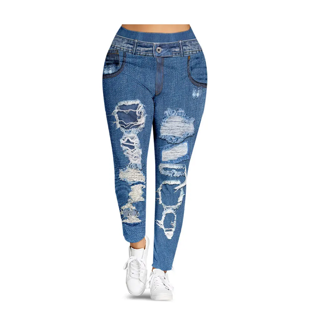Plus Size XS 5XL High Waist Elastic 3D 