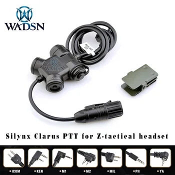 

WADSN Airsoft Tactical Headset Push-To-Talk Button PTT Silynx Clarus Ptt KEN Midland Radio Adapter Softair Earphone Accessories