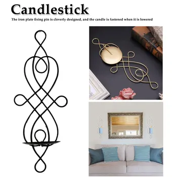 

2pcs Metal Iron Candlestick Hanging Wall Sconce Candle Holder Home Decor Ornaments