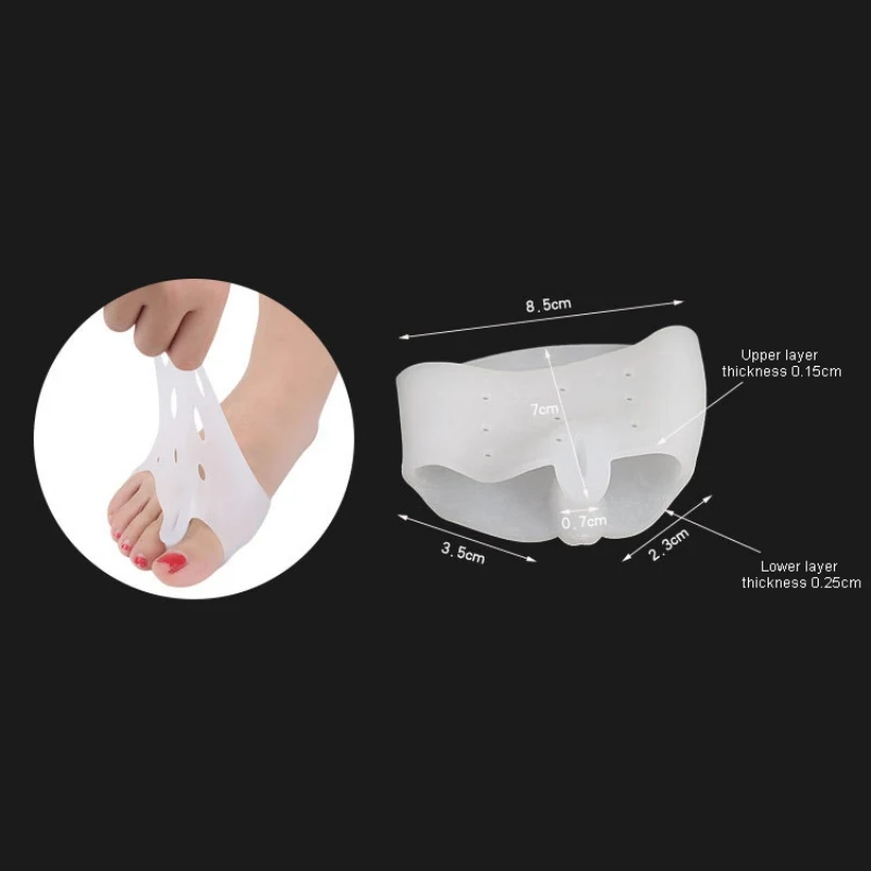 Silicone Comfortable Toe Separators Bunion Toe Corrector 5-holes Hallux Valgus Straightener Orthodontic Foot Toe Braces