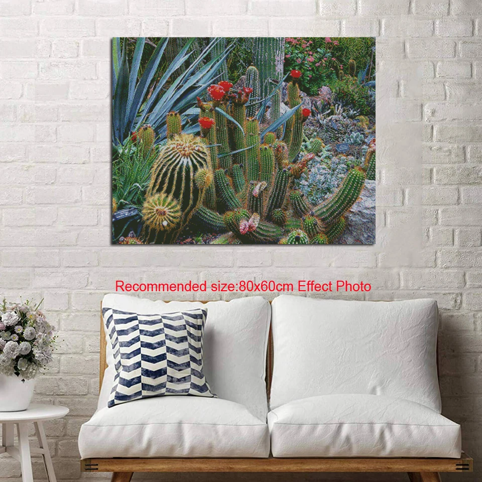 Cactus Art Picture Full Round Diamond Painting 3d diy Diamond Embroidery square Rhinestone mosaic Room Decoration Painting hobby-2-7.
