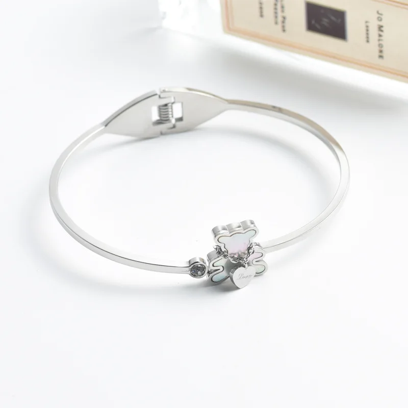 Simple Bear Bracelet For Women stainless steel Bracelets Fashion Jewelry Accessory