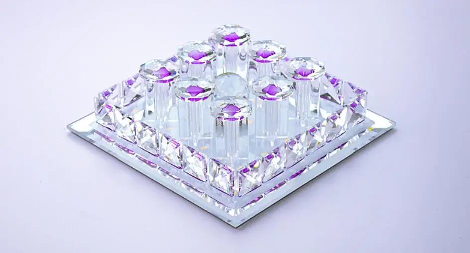 purple Современный глянцевый Хрустальный светодиодный потолочный светильник освещение для коридора гостиной спальни 12 Вт светодиодный потолочный светильник AC90-260V - Цвет корпуса: purple
