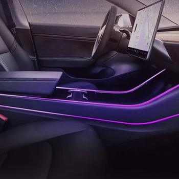 

RGB Accessories High Brightness Car Interior With App Controller Color Changing Atmosphere LED Strip Lights For Tesla Model 3