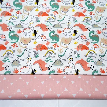 

2020 New Printed 100% Cotton Fabric Jurassic Cute Dinosaur Pattern Children's Creative Twill Fabric Woven Fabric Sale By Meter