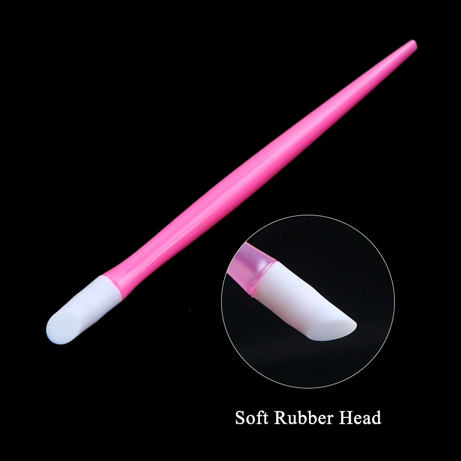2 способа Толкатель для кутикулы розовый мягкий Маникюр палочка резиновая ручка для измерения давления стержень мертвой кожи вилка пилинг нож триммер для удаления ногтей CH1563