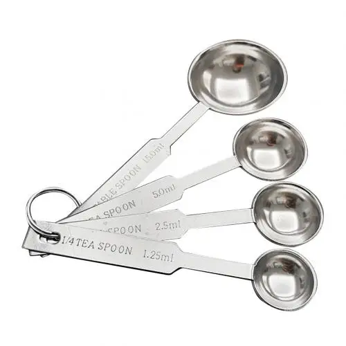 4 шт. мерный стакан из нержавеющей стали ложка для приправ кухонные инструменты - Цвет: Measuring Spoon
