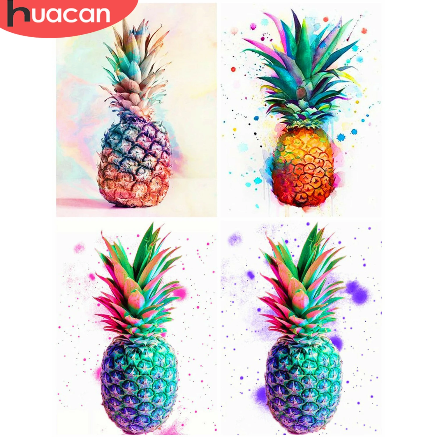 HUACAN 5D DIY Алмазная вышивка фрукты ананас Полное квадратное сверло мозаика
