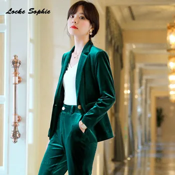 

1pcs Women's plus size Blazers coats 2020 Winter Fashion pleuche Slim fit Small Suits jackets ladies Skinny office Blazers Suits