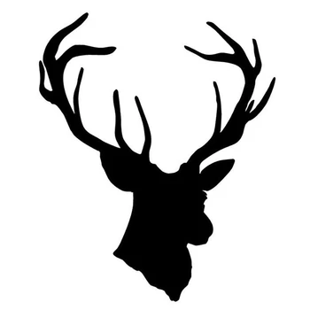 

16*14cm Fashion Cool Deer Head Vinyl Car Styling Creative Hunting Car Sticker And Decals Black/White
