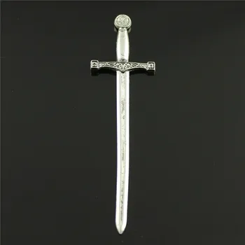 

4pcs Charm Medieval Sword Vintage Sword Pendant Charms For Jewelry Making Antique Silver Color Sword Charms 23x85mm