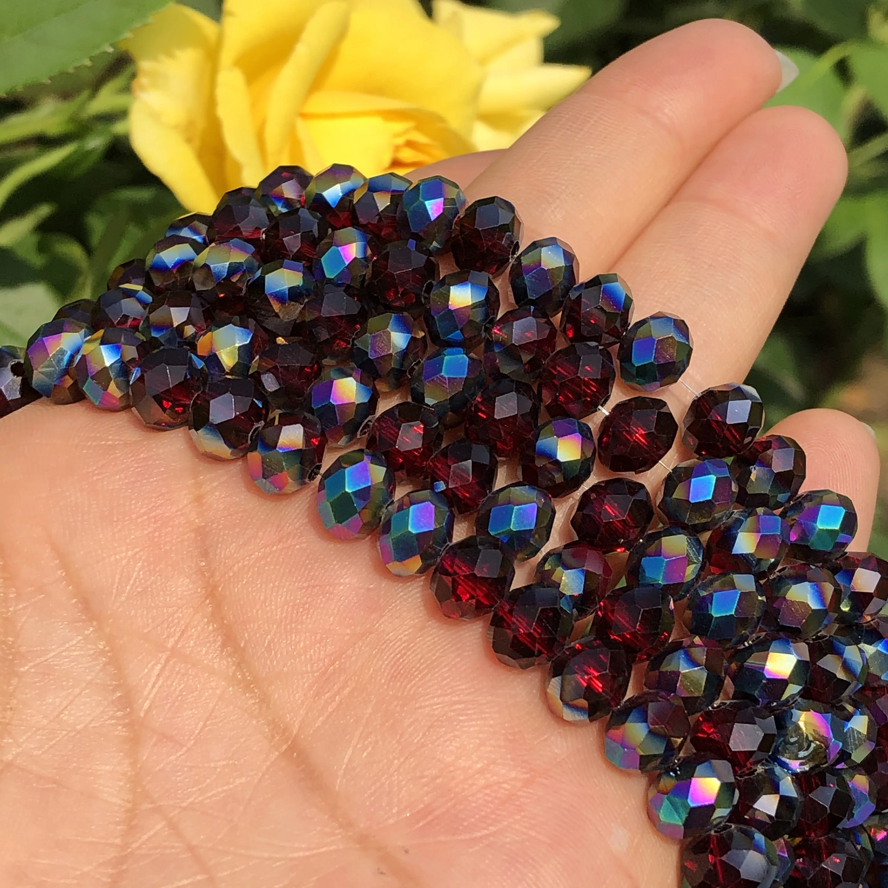 Faceted Red Natural Crystal Glass Beads Loose Round Rondelle Beads For  Jewelry Making DIY Bracelet Necklace 4/6/8/10/12mm 15Inch - AliExpress