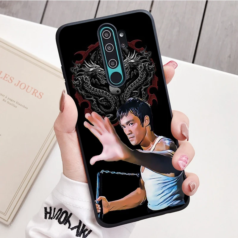 Lý Tiểu Long Silicone Ốp Lưng Điện Thoại Redmi Note 8 7 Pro S 8T Cho Redmi 9 7A Bao vỏ xiaomi leather case custom