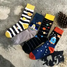 Размера плюс Для мужчин Planet с высоким уровнем баррель волнистые носки катания на скейтборде