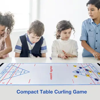 

Tabletop Curling Game Compact Curling Board Game Portable Mini Tabletop For Family School Travel Best Parent-child Games Team 4