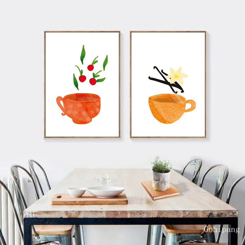 Watercolor-Tea-Cup-Art-Canvas-Painting-Prints-Kitchenware-Wall-Art-Posters-Pictures-For-Dining-Hall-Kitchen (3)