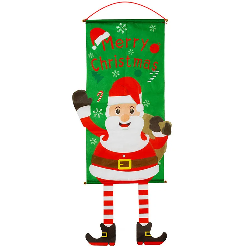 Рождественский орнамент Санта-Клаус баннер флаг дверь окно Висячие Рождество Декор Счастливого Рождества крыльцо знак декоративный дверной баннер - Цвет: A