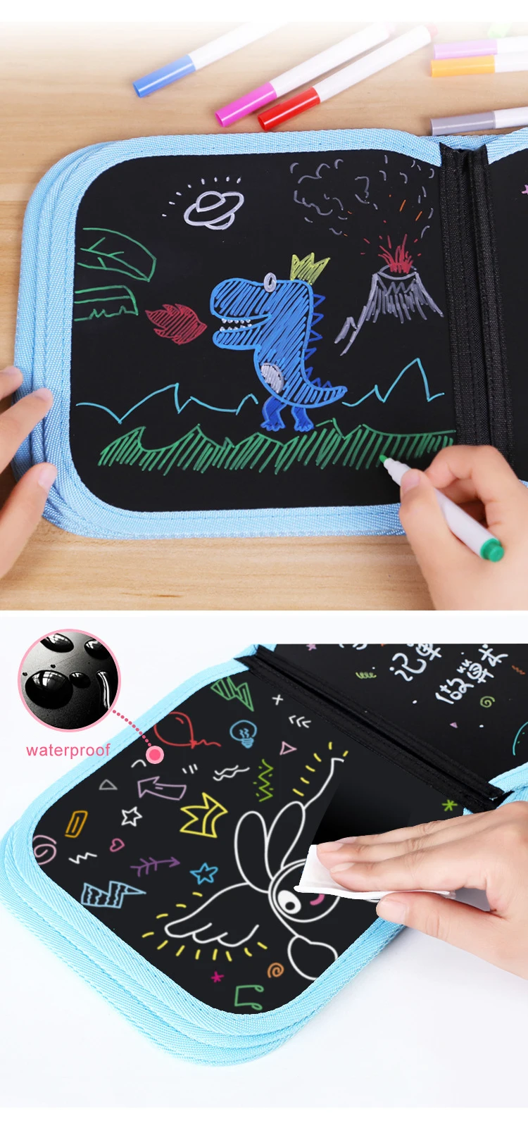 Обучение и образование портативный DIY раскраска каракули волшебное водяное перо живопись доска для рисования скретч Книга Детские игрушки для рисования ZXH