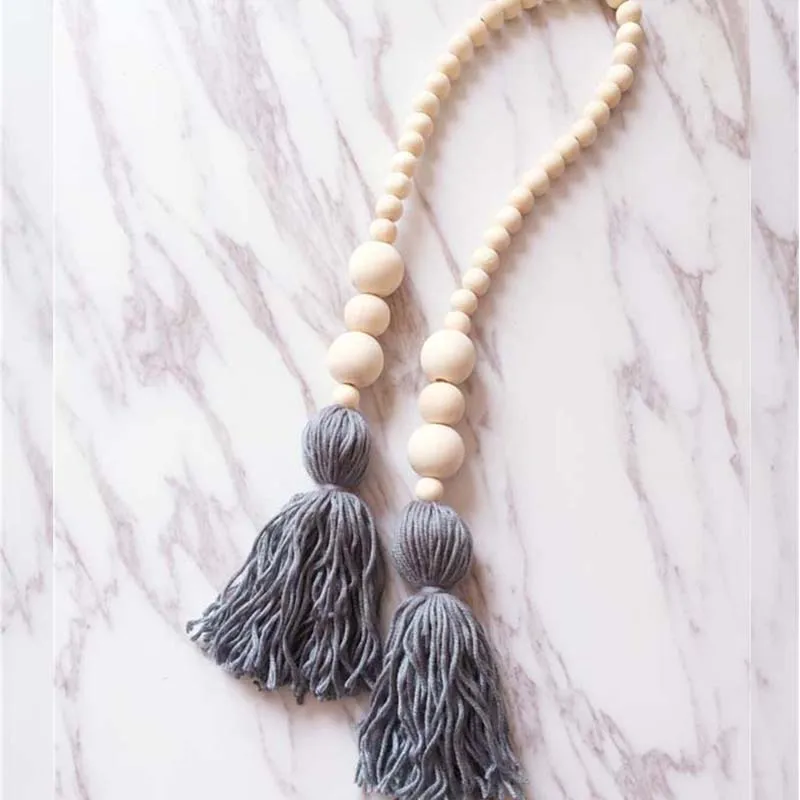 Koodykids декор для детской комнаты деревянные бусы ручной работы игрушка для детской стены комнаты подвесное украшение Луна Звезда Декор для детской фотографии реквизит