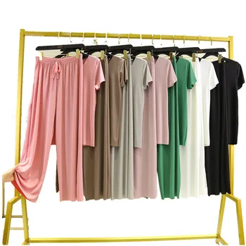 

Autumn Loose Homewear Suit for Women Pajamas Pants Set Female Home Clothes 2 Pieces Set Lady Home Suit Summer Lounge Wear