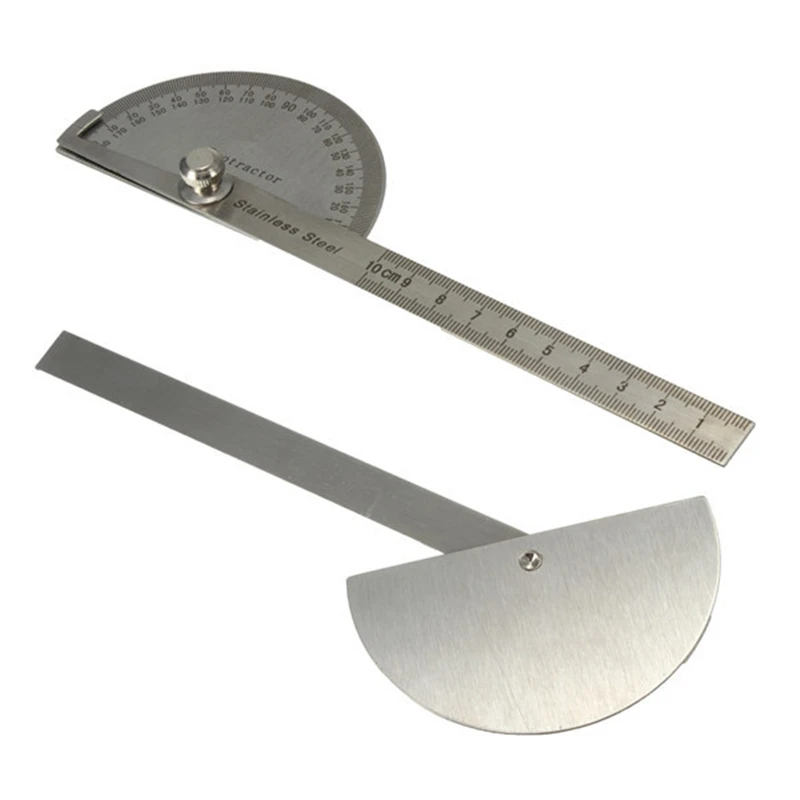XLZWRJ 0 to 180 Degree Stainless Steel Protractor Round Head Angle Finder Craftsman Rule Ruler Machinist Tool