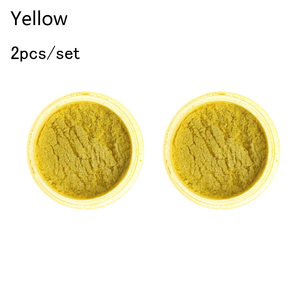 2pcs Yellow Тени для век перламутровый пигментный слюдяной порошок макияж глаз пигмент косметический блеск красочные DIY ремесла мыло краситель тени для век - Цвет: 2pcs Yellow