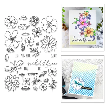 

2020 New Plant Flower Leaf Relief Embossing Word Metal Cutting Dies and Stamps Set For DIY Scrapbooking Paper Craft Card Making