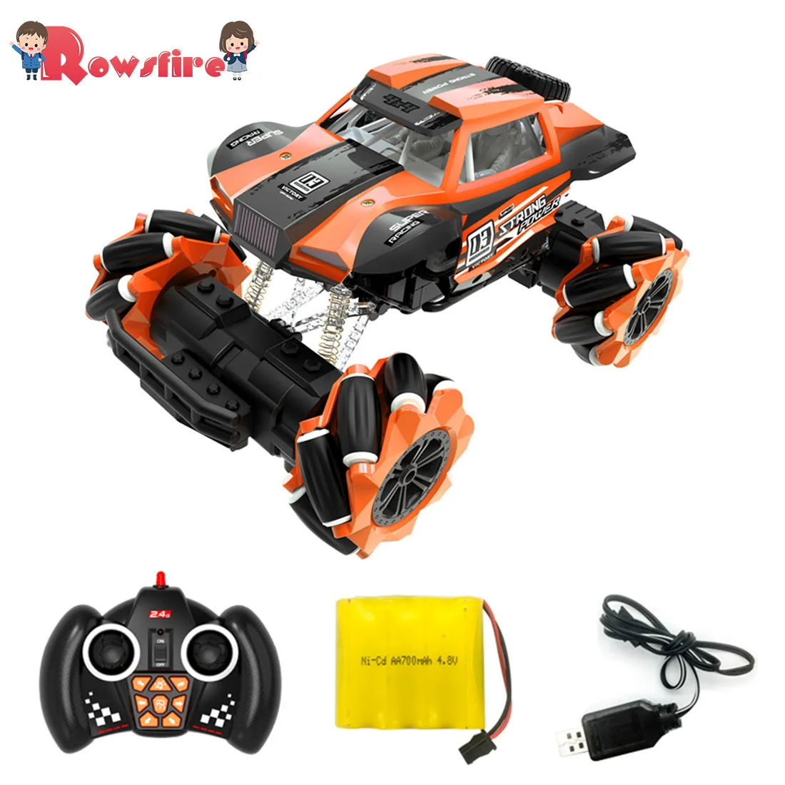 

1:16 2.4G Remote Control Climbing Car Off-Road Vehicle With Music Lights Dance Lateral RC Drift Car - Orange/Green/Blue