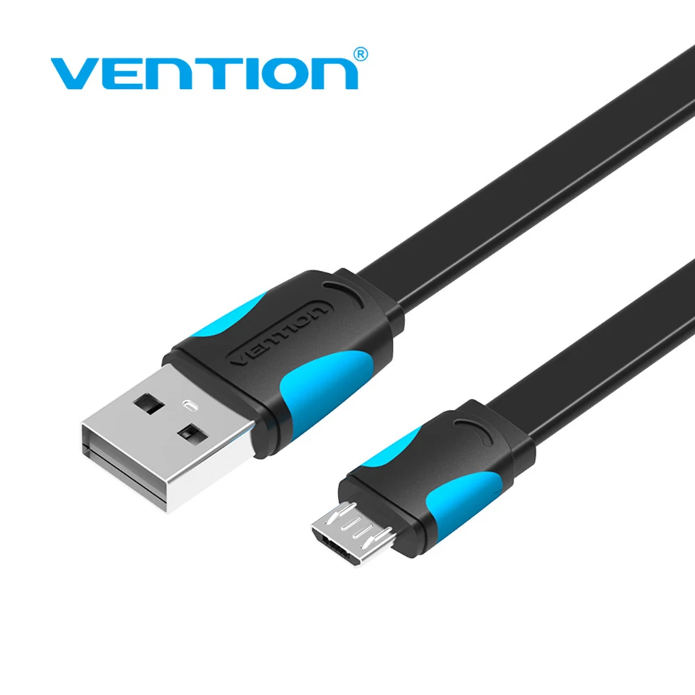 Плоский кабель Micro USB Vention для быстрой зарядки и передачи данных Xiaomi Redmi Samsung 2.4A
