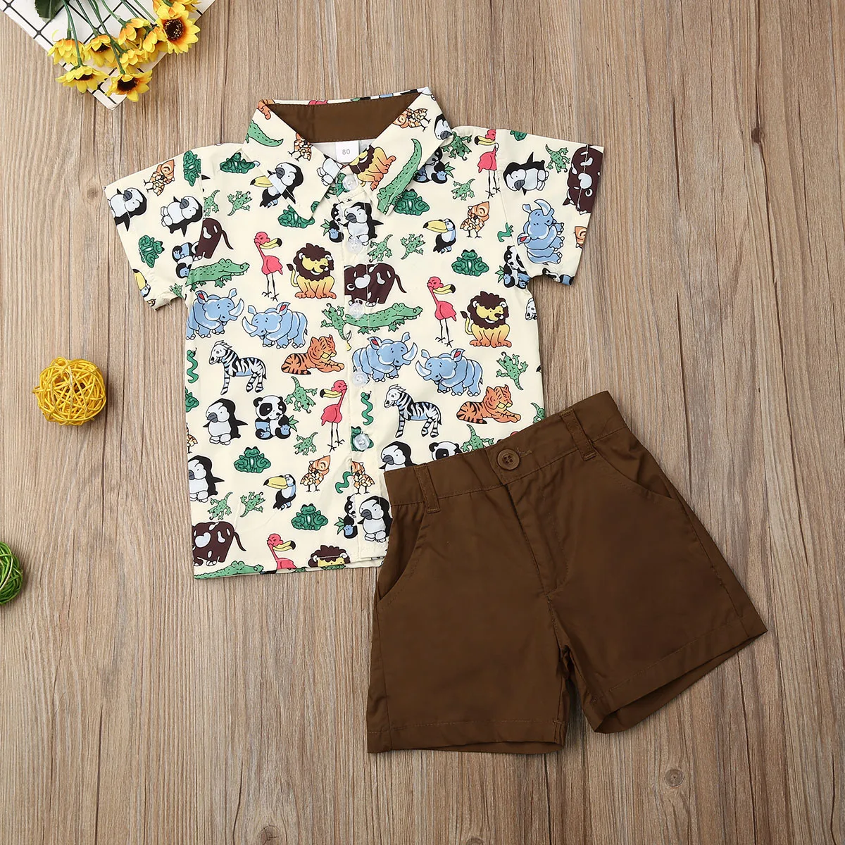 Toddler Baby Boy Clothing Set Turn-down Collar Single Breasted Shirt Button Short Pants Outfits 2PCS kids clothing set,boys clothing set