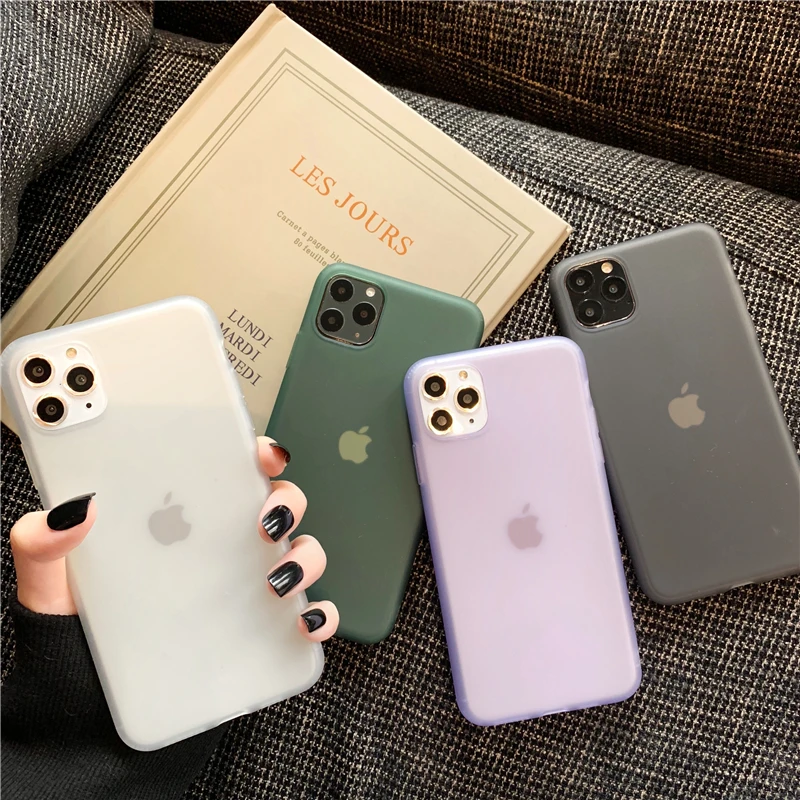Lovebay Матовый Прозрачный чехол для телефона iPhone 11 Candy простой однотонный мягкий