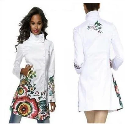 6 Модная вышивка Espanha DESIGUAL Deg varios Primavera, Outono e Inverno Casacos Grossos Windswear 36-46 - Цвет: 6