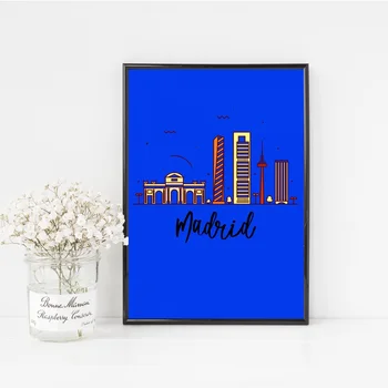 

Madrid Pop City posters Canvas Print Home Decor No Frame