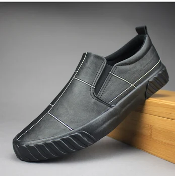 

2020 spring autumn new design fashion men shoes slip-on stitch leather casual shoes trend shoes cool loafers flats