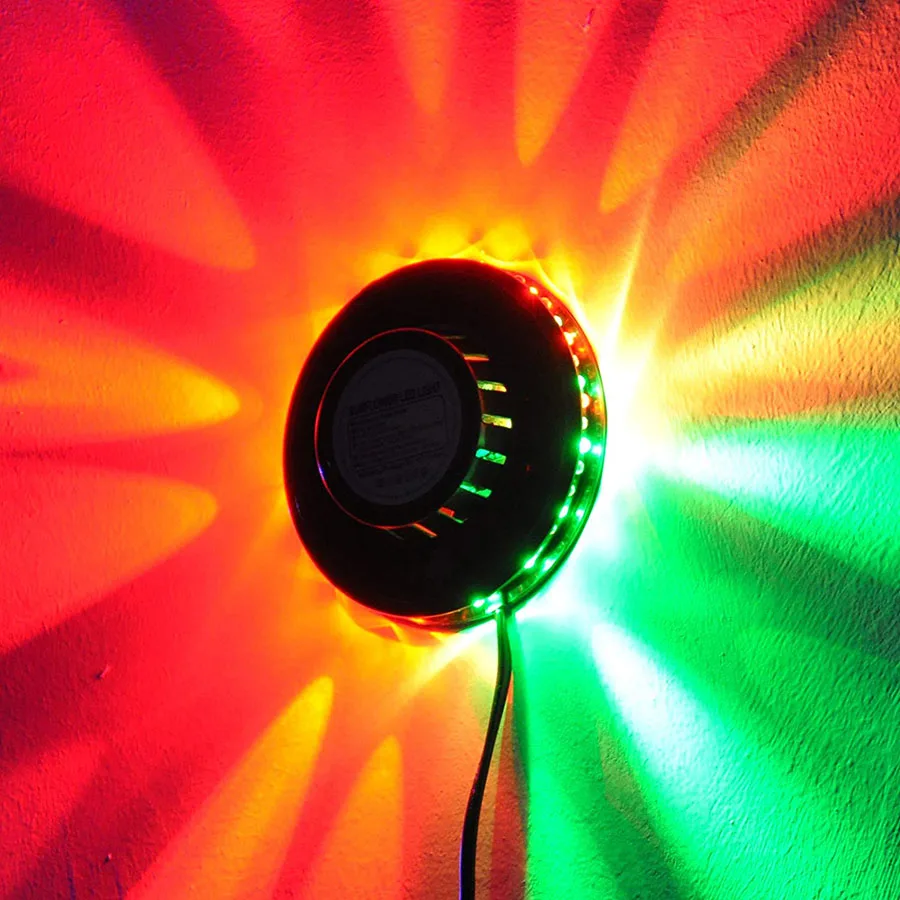 

Sunflower Stage Light RGB Laser Projector Lighting 48 LEDs Bar Party Disco DJ Effect Light Sound Control Small Sunlight UFO Lamp