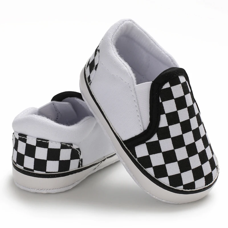 Classic checker first baby walker shoes for boys and girls soft soled cotton casual sport Prewalker baby crib shoes 0-18months 5