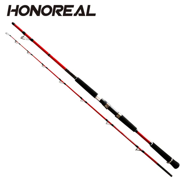 2.1M /2.3M Telescopic Sea Fishing Rod fiber Ultralight hard Carbon  Hand Fishing Tackle Lure Rod Wt:30-80g Spinning Fishing rod Red