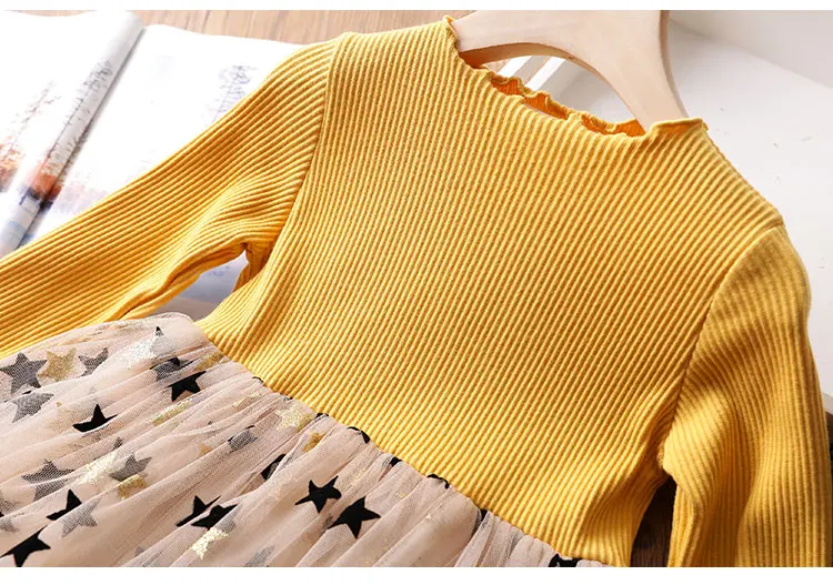 Girls Dress Autumn Winter Long Sleeve Wedding Birthday Party Tutu Princess