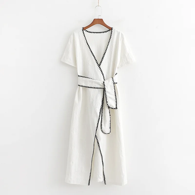 

WOMEN'S Dress 2019 Spring And Summer New Style Versatile Slimming Joint Seized Line Decoration Dress