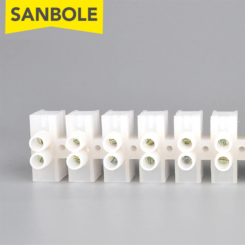 Terminal Blocks 12P Nylon 5/10/20/30A Plastic Bit Wire Connector With Fixed Screws Mounting Wiring X3-1012 wire connectors din rail terminal block