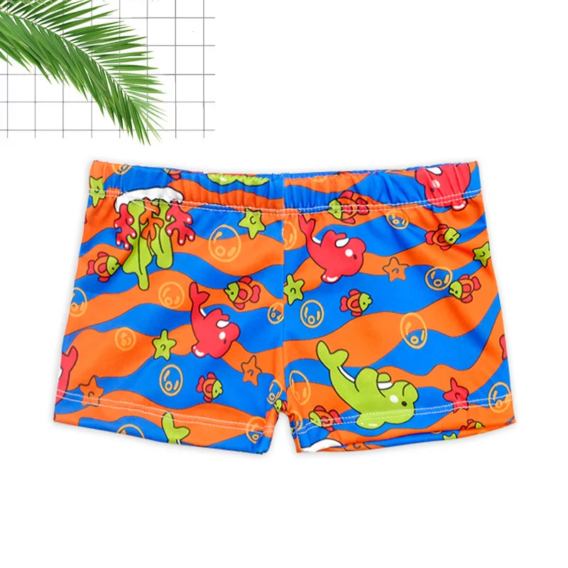 Boys Summer Swimming Shorts Cartoon Kids Swimwear Polyester Quick Dry Surfing Diving Swim Brief Beach Colorful Printing Swimsuit