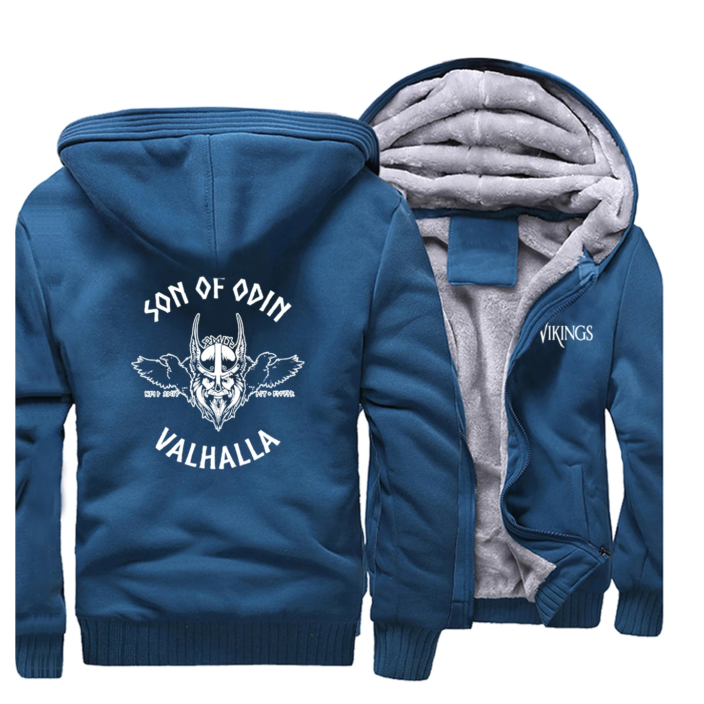 Мужские толстовки на молнии Sons Of Odin Valhalla Viking осенняя повседневная спортивная