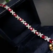 Настоящие хорошие драгоценности 18 К белого золота AU750 G18K с натуральным красным Рубином драгоценные камни 4.83ct Любовь ювелирные изделия браслеты для женщин тонкий браслет