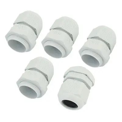 5 PCS PG16 White Plastic Glands Connectors for 10mm to 14mm Cable