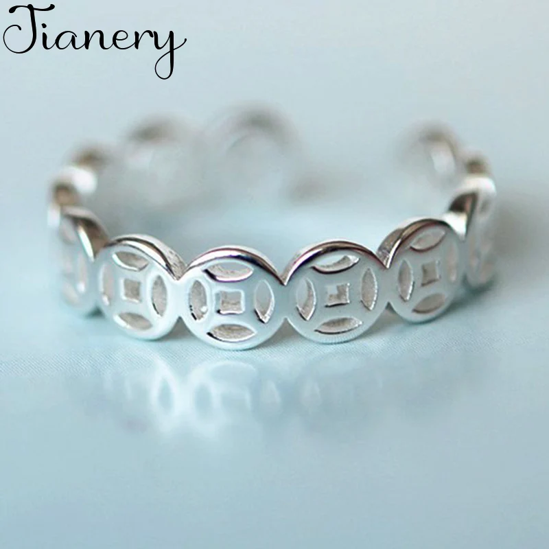 Новые модные серебряные кольца JIANERY с монетами для женщин ювелирные