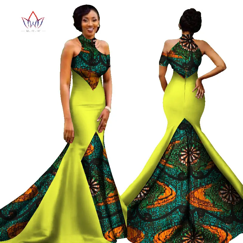 Платье-русалка в африканском стиле, Новое поступление, без рукавов, длина до пола, женское вечернее платье для торжественных случаев, африканские вечерние платья для женщин, WY1314 - Цвет: 13